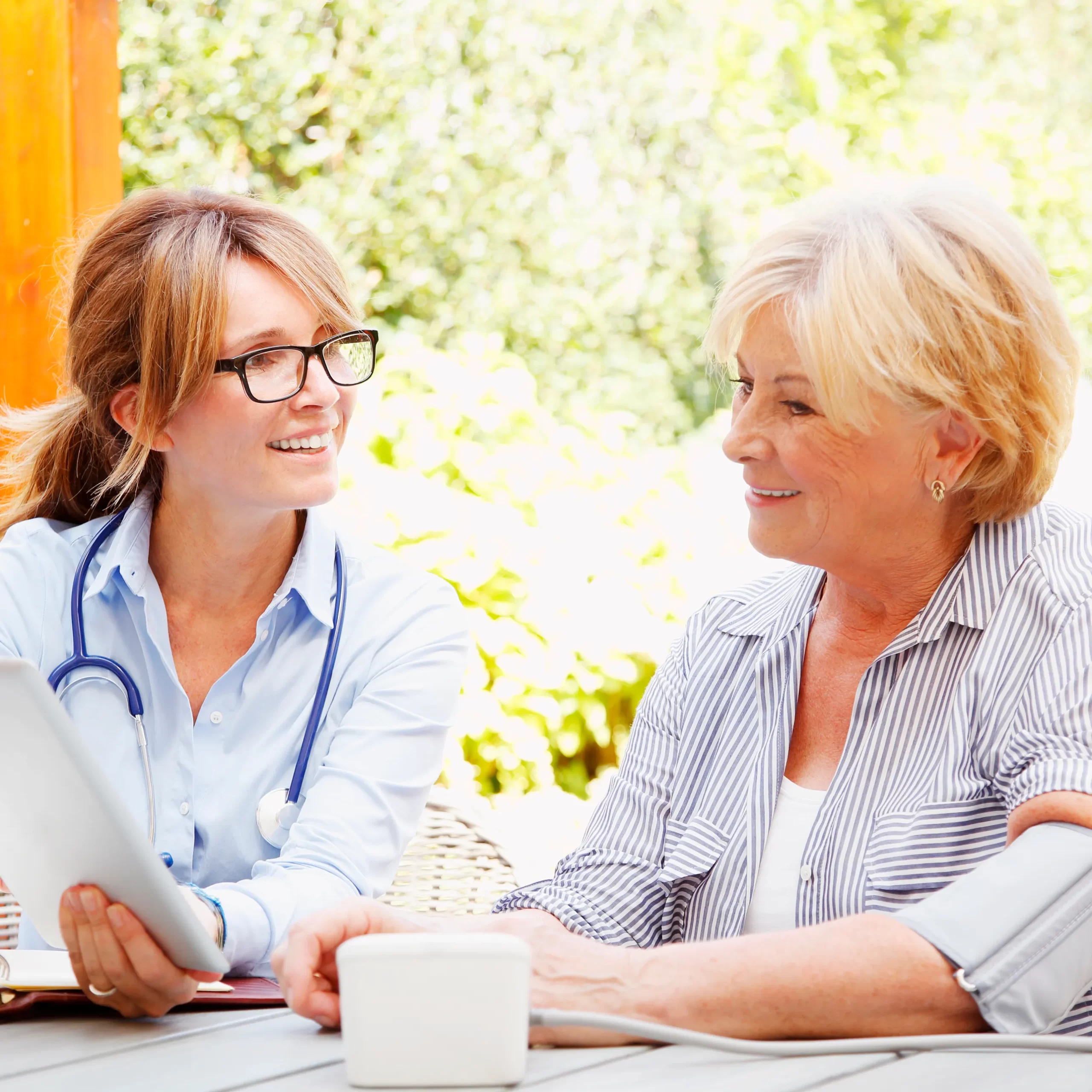 A relaxed patient at home after a visit, with no bill to worry about